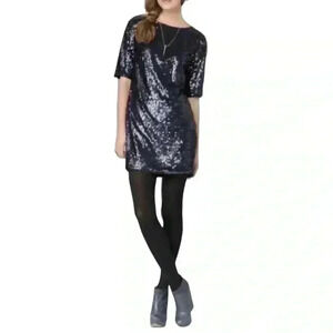 RACHEL ROY Liza sequined sheath tunic dress - sparkly blue- size 2